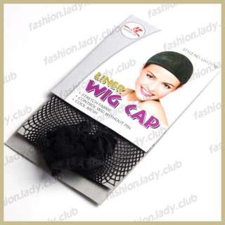 Fashion Stretch Fabric Cool Mesh Liner With Open Top Wig Cap Black 
