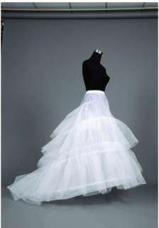 Stock Train Style White Wedding Dress Bridal Evening Gown Size 6 8 10 