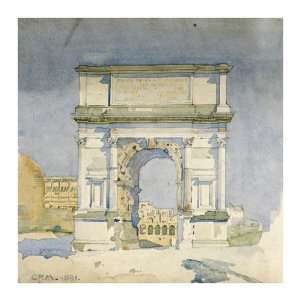 Rome Arch Of Titus by Charles Rennie Mackintosh. size 34 inches width 