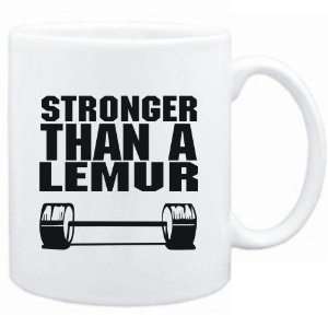  Mug White Stronger than a Lemur  Animals Sports 