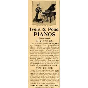   Vintage Ad Ivers & Pond Princess Grand Piano Girl   Original Print Ad