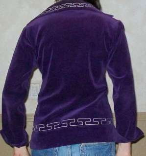ETHNIC, NATIVE PURPLE VELVETEEN TOP W CONCHO BUTTONS  