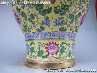 Royal 100% bronze cloisonne 24K Gold gild Dragon Vase  