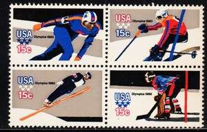 1795A   1798Ac Winter Olympics Block /4 Perf 11   MNH  