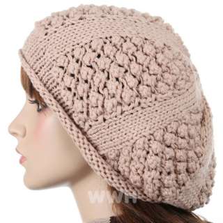 Charm Style Beret Knit Beanie Hat Crochet Winter be681k  