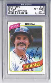 1980 Topps Bo Diaz auto sig signed PSA DNA SLABBED #483  