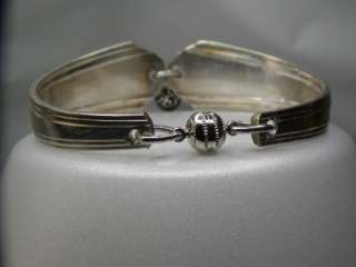   Plated Spoon Bracelet  Antique Magnetic Clasp 4823 Size 7   8  