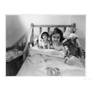   and Toy Zebra Whilst in Bed Giclee Poster Print, 18x24