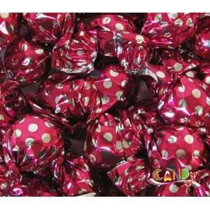 Polka Dot Twist Raspberry Dark Chocolate Truffles   Dark Pink (Fuchsia 