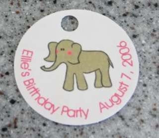 20 Round Elephant Favors Gift Tags   Birthday Party  