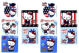 Sanrio HELLO KITTY July 4th Patriotic 10 Large Stickers  