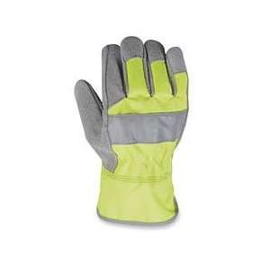   Work Gloves,Reflective Knuckle Strap,Large,Cowhide Leather Office