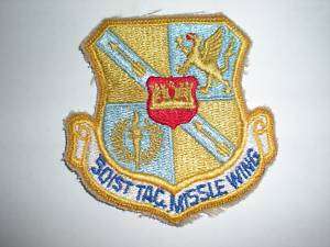 USAF 501ST TACTICAL MISSILE WING PATCH  COLOR  