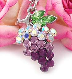 Multi Purple Lavender Grapes Fruit Pendant Necklace 544  