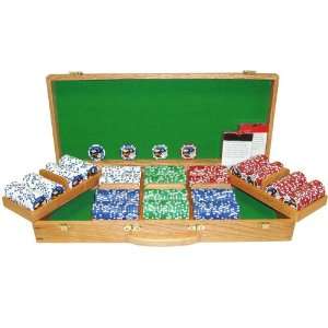     500 11.5g Jackpot Casino Clay Chips w/ Oak Case