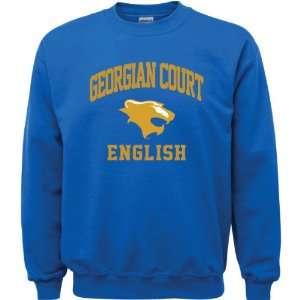 Georgian Court Lions Royal Blue Youth English Arch Crewneck Sweatshirt