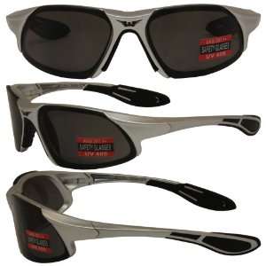 Global Vision Cobra Safety Sunglasses Silver Frame Smoke Lens