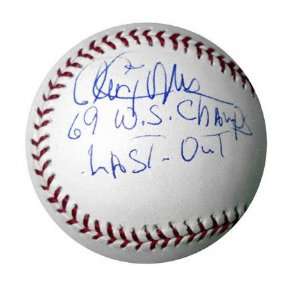  Cleon Jones Autographed Baseball with Last Out, 69 WS 