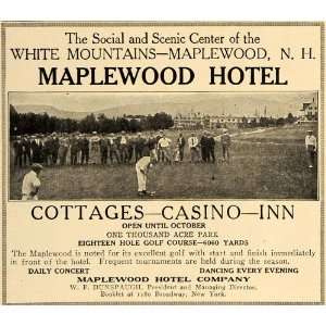  1917 Ad Maplewood Hotel White Mountain Dunspaugh Golf 