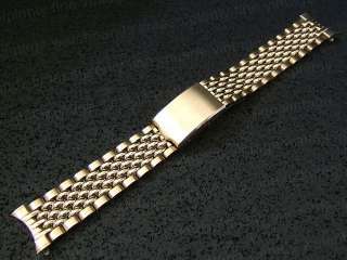 Vintage Watch Band Unused 19mm Speidel 19mm Gold rgp Rice Beads of 