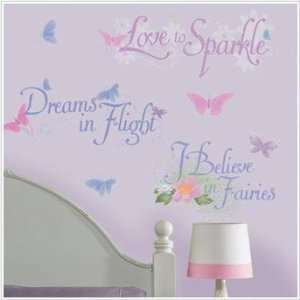  Disney Fairies Phrases Glitter Wall Decor Kitchen 