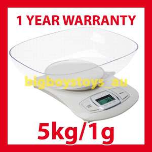 1x 5kg capacity digital kitchen scales (NEW) Measuring bowl included 