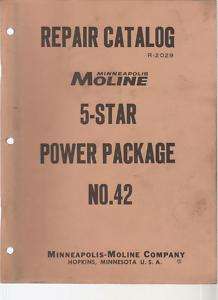 Minneapolis Moline 5 Star Power Pkg #42 Repair Catalog  