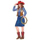 36 Jointed Cowgirl Cutout Wild West Themed Decoration