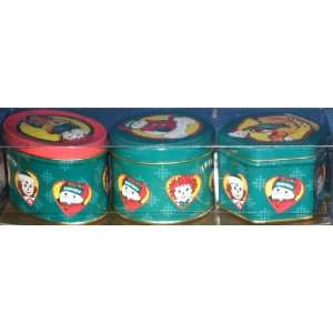  Raggedy Ann & Andy with Snowden Set of 3 Small Cookie Tins 