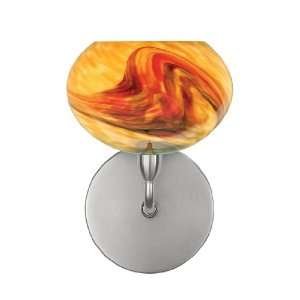 Neptune I Swirled Blown Glass Wall Sconce   12V Color Amber, Finish 