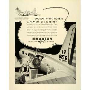 1941 Ad Douglas DC3 C47 Army Cargo Carrier Military Aircraft WWII Air 