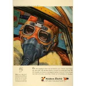1943 Ad Western Electric Telephone No 7 Pilot WWII Air Filter Mask Air 