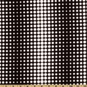  44 Wide Coffee Buzz Dots White/Black Fabric By The Yard 