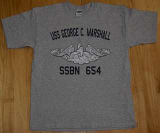 US Navy USS George C. Marshall SSBN 654 Sub T Shirt  