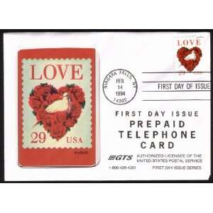   Love Stamp   .29 Cent Dove In Red Roses First Day Cover In Envelope