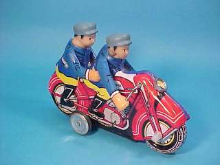 TIN POLICE MOTORCYCLE w/ RIDERS FRICTION CHINA MF162  