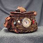 Miniature Clock, Mini Fishing Basket / Creel w/ Lures