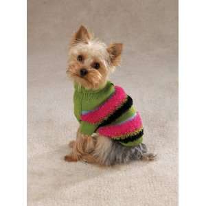  Dog Sweater   Fuzzy Stripe Turtleneck Dog Sweater   X 