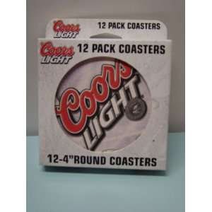  COORS LIGHT 12 PACK 4 ROUND COASTERS 