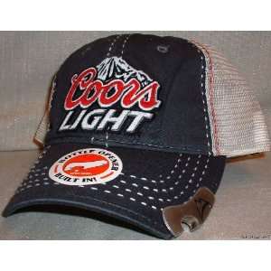  COORS Light Beer w/Bottle Opener Logo Mesh Cap HAT 