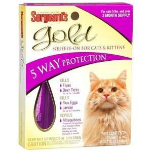  Sergeants Gold Squeeze On For Cats and Kittens, 3 Count 0 