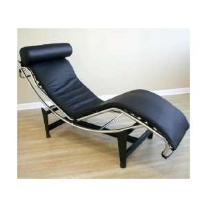  Le Corbusier Chaise Lounge Chair, black leather