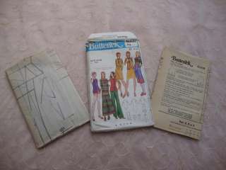 70s Sewing Pattern Dress Shirt Vest Pants Gauchos Uncut  