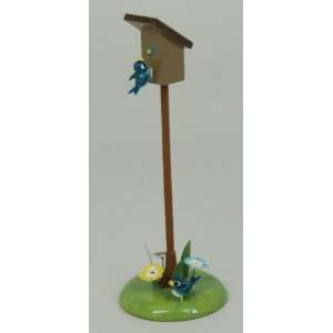  Wendt & Kuhn Village Blue Bird Birdhouse Germany Wooden 