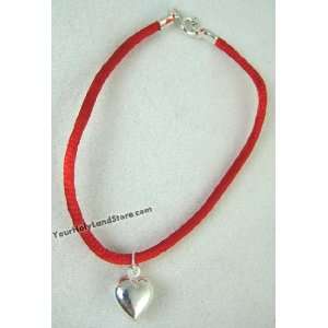  Kabbalah Red String Bracelet with Sterling Silver Heart 