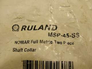 7722 NEW Ruland MSP 45 SS Shaft Collar 45mm ID  