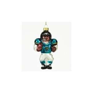 Jacksonville Jaguars 4 Glass Black Football Player Holiday Ornament 