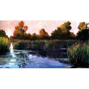  Philip Craig 36W by 18H  The Lily Pond CANVAS Edge #5 3/4 L&R 