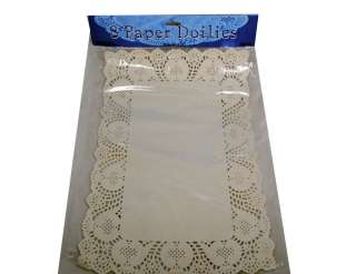 White Paper Lace Doilies 10 x 14 Rectangle Table 015381218777 