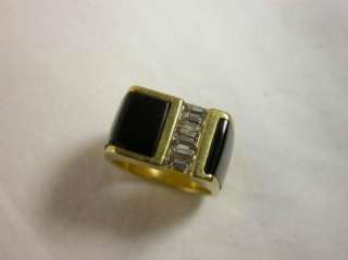 Custom 18KG Mens Pinky Ring 1.21 CTW Diamonds & Onxy  